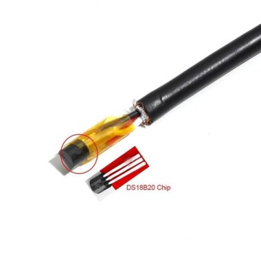Su Geçirmez IP67 DS18B20 Dijital Sıcaklık Sensörü Termal Problu 3 Metre - 4