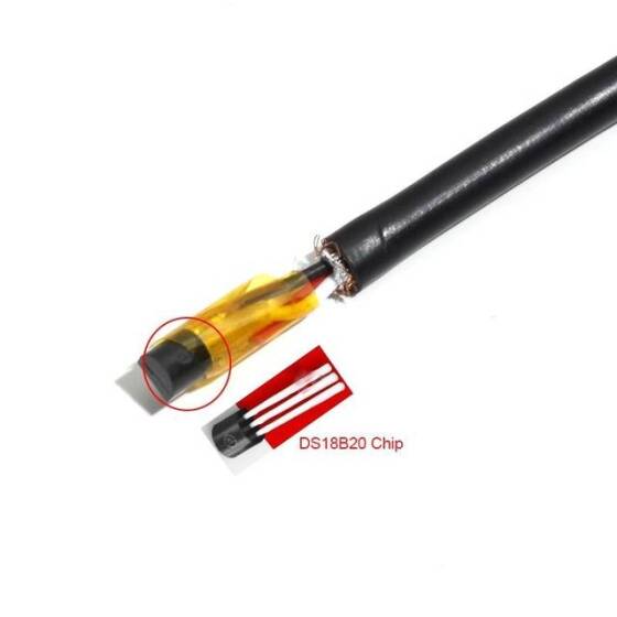 Su Geçirmez IP67 DS18B20 Dijital Sıcaklık Sensörü Termal Problu 3 Metre - 4