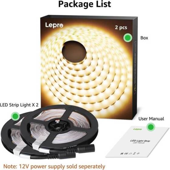 Su Geçirmez Saf Beyaz 3014 12V SMD LED Şerit 90 LED/Metre Esnek 5 Metrelik Makara - 5