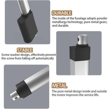Su geçirmez Strok Uzunluğu 100 mm 7 mm/S 900N DC 12V Lineer Aktüatör Yüksek İtme Teleskopik Çubuk - 2