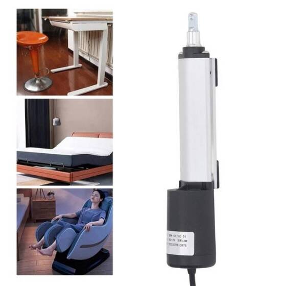 Su geçirmez Strok Uzunluğu 200 mm 12 mm/S 1100N DC 24V Lineer Aktüatör Yüksek İtme Teleskopik Çubuk - 3