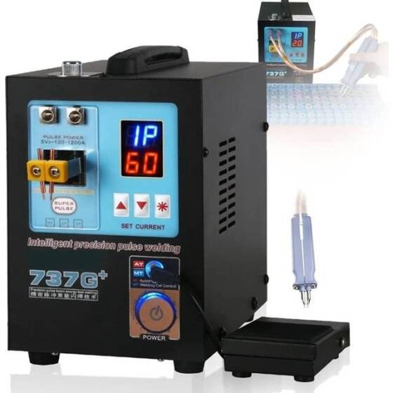 SUNKKO 737G Çift Darbeli Çift Ekran Pil Nokta Kaynak Makinesi AU Fişli 220V - 1