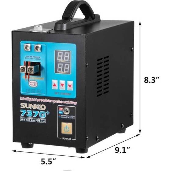 SUNKKO 737G Çift Darbeli Çift Ekran Pilli Nokta Kaynak Makinesi US Fişli 110V - 5