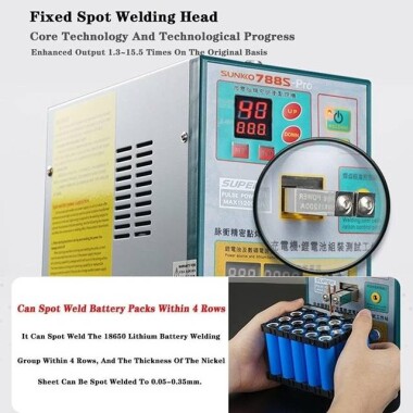 SUNKKO 788S Lityum Pil Kaynak Makinesi Çift Darbeli US Fişli 110V - 4