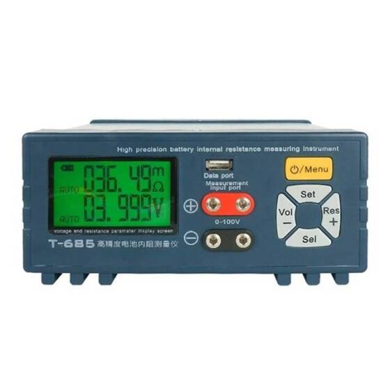 SUNKKO T-685 İki Dilli Yüksek Hassasiyetli Akü Gerilimi Ve Dahili Direnç Test Cihazı UK Fişli - 3