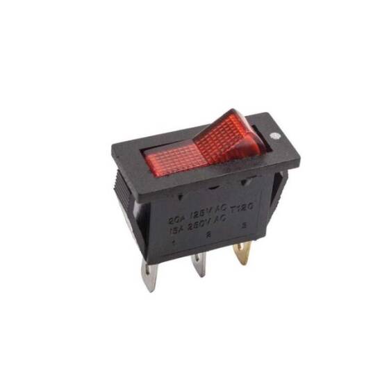 T120 Tekli Dar Işıklı On/Off Anahtar - Kırmızı - 1