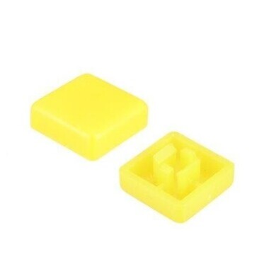 Tact Switch Kapağı Kare Sarı- 10x10x5mm ile Uyumlu - Görsu Elektronik
