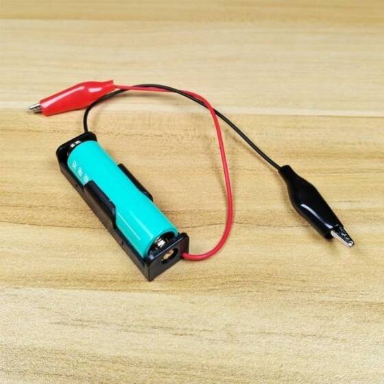 Tekli AA Pil Yuvası Krokodil Kablolu - 4