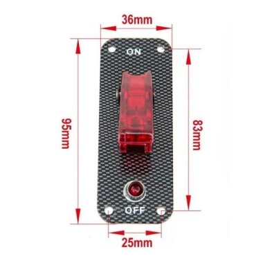 Tekli ON-OFF Toggle Switch Panel - Kırmızı - 2