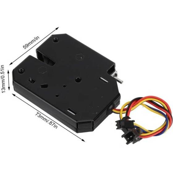 Tip A Siyah XG-07D 12V DC 2A İki Telli Kilit Açma Geri Tepmeli Küçük Dolap Elektromanyetik Kilit Boyutu:72x65x13mm - 3
