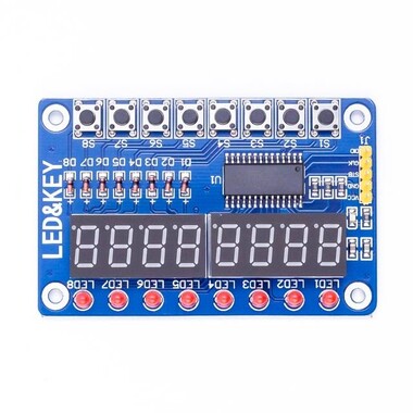 TM1638 Modülü Anahtar Ekran AVR Arduino 8-Bit Dijital LED Kartı - 3
