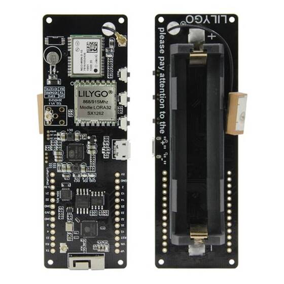 TTGO T-Beam V1.1 ESP32 LORA 433Mhz NEO-6M WiFi Kablosuz Bluetooth Modülü IPEX 18650 Pil Yuvalı
CH9102F Çipli - 1