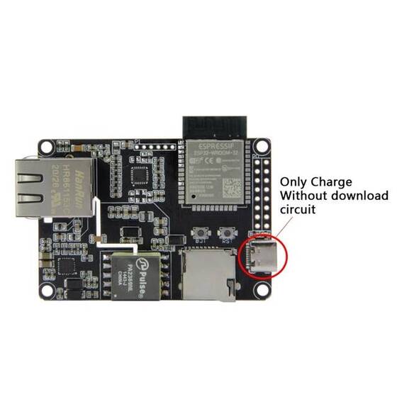TTGO T-Internet-POE ESP32-WROOM LAN8720A Çipli Programlanabilir Ethernet Adaptör Kartı - 7
