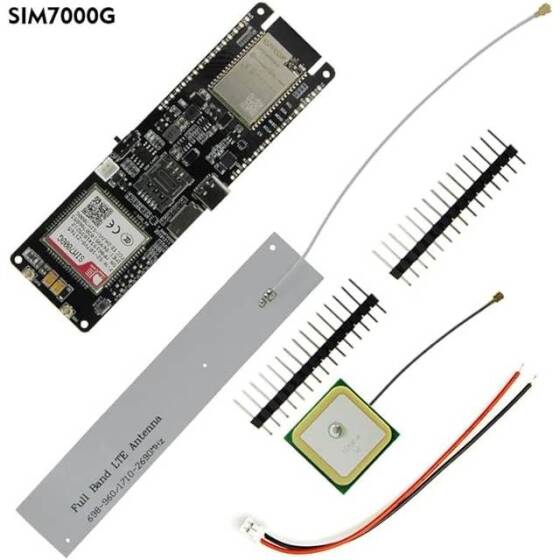 TTGO T-SIM7000G Modülü ESP32-WROVER-B Çipli WiFi Bluetooth 18560 Pil Yuvalı Solar Şarj Geliştirme Kurulu CH9102F Çipli - 4
