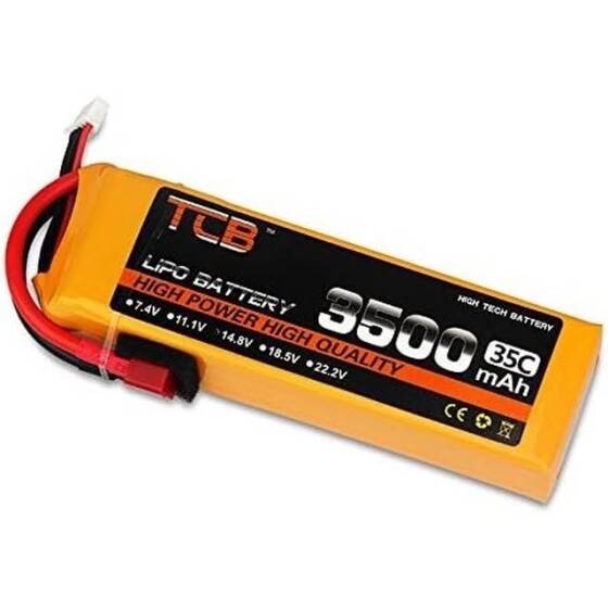 Turuncu TCB 11.1V 5200MAH 25C Model Uçak Lityum Pil JST Dişi - 4