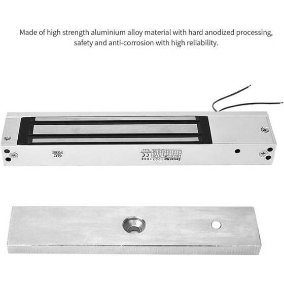 Tutkal Su Geçirmez 280KG 12V DC/500-600MA İki Telli Manyetik Kilit Sağ Çıkış - 3