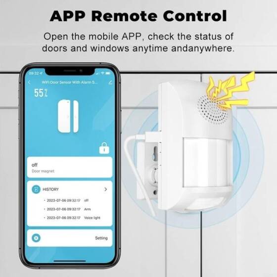 Tuya Akıllı Wifi Kızılötesi Alarm Pil Hariç - 5