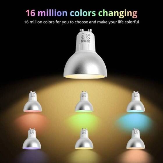 Tuya GU10 WiFi akıllı ampul 5W Alexa Google Home ses kontrolü - 2