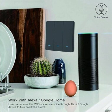 Tuya WiFi 1 Kanal Dokunmatik Akıllı Anahtar Tipi 86 UK Fişli Siyah Boyut: 86x86x35mm - 5