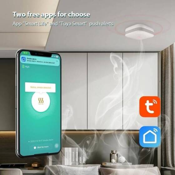 Tuya Wifi Duman Alarmı Pil Hariç - 2