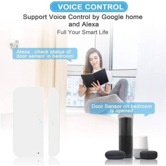 Tuya WiFi Kapı Manyetik Sensörü Beyaz (Pil Hariç) Orjinal Paketleme Boyut: 72X45.5X14mm - 4