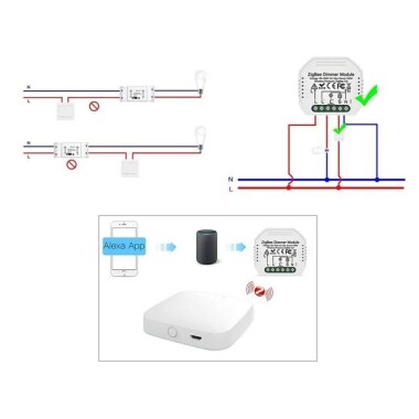 Tuya Zigbee 3.0 Dimmer Modülü 1 Kanal QS-Zigbee-D02-TRIAC-L 220V-240V Tek Yangın Orjinal Paketleme Boyut: 46x46x18mm - 4