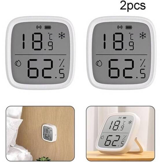 TUYA ZigBee Termometre Büyük Ekran İç Sıcaklık ve Nem Elektronik Pilli - 2