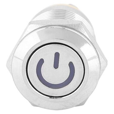 Ultra Kısa Düz Kafa 12mm 3-6V Su Geçirmez Anlık Kendinden Sıfırlamalı Ultra İnce Dokunmatik Metal Push buton Sarı Ledli - 2