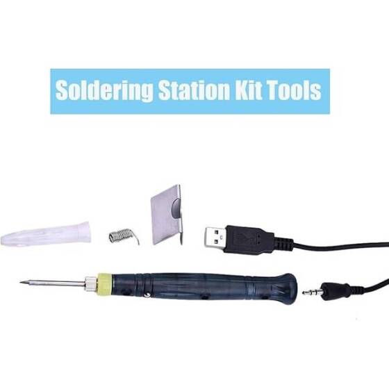 USB 5V 8W USB Siyah Kalem Havya Seti - Sıcaklık Ayarlı Mod Seçimli - 6