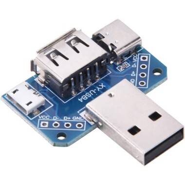 USB Adaptör Kartı Erkek - Dişi Adaptör Mikro USB/Type-C Arayüzü 4P 2.54mm - 3