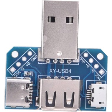 USB Adaptör Kartı Erkek - Dişi Adaptör Mikro USB/Type-C Arayüzü 4P 2.54mm - 5
