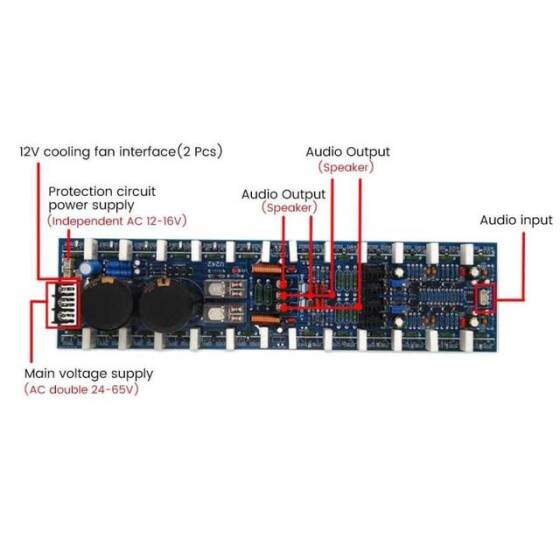 V242 1200W+1200W Çift Kanal Stereo Amfi Devresi - 9