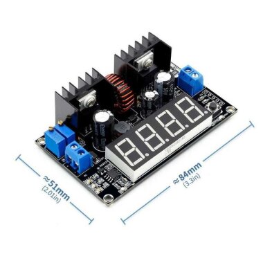 VHM-101 5A Ekranlı Amper Ayarlı Voltaj Düşürücü - 3