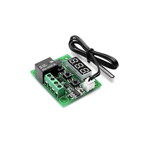 W1209 12v Röle Çıkışlı Dijital Termostat - Sıcaklık Kontrol Kartı 50cm (Kırmızı) - 1