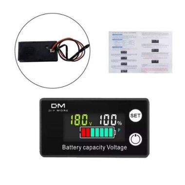W2026 DC 8-100V Lityum Pil / Akü Renkli Kapasite Göstergesi - Alarm Modlu - 2