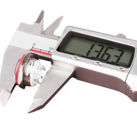 WD16C1 Pin-P1-EC 16mm Düz Yaylı Işıklı Metal Buton - Sarı - 2