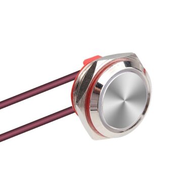 WD16C1-Wired-P1 16mm Düz Yaylı Metal Buton - Kablolu - WDELE