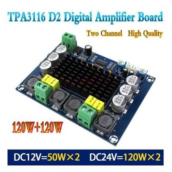 XH-M543 Yüksek Güçlü Dijital Güç Amplifikatörü Kartı TPA3116D2 Çift Kanallı 2x120 W Kablolu - 7