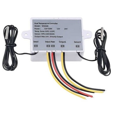 XK-W1088 12V DC İkili Dijital Sıcaklık Kontrollü Termostat 120W - 3