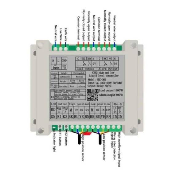 XKC-C352-3P Temassız Su Seviyesi Kontrol Modülü - Röle Çıkışlı - 4