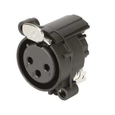 XLR Konnektör Panel Tipi Dişi - 3 Pin Plastik - Görsu Elektronik