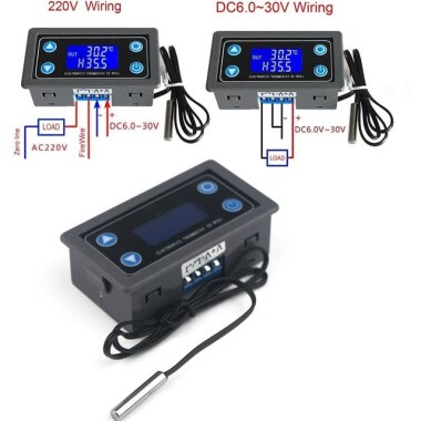 XY-WT01 Dijital Sıcaklık Kontrol Cihazı Led Ekran Isıtma Soğutma Regülatörü Termostat Anahtarı 0.5m Kablolu - 2