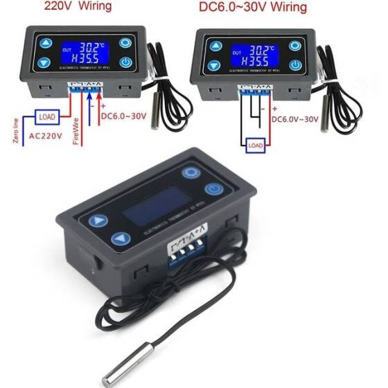 XY-WT01 Dijital Sıcaklık Kontrol Cihazı Led Ekran Isıtma Soğutma Regülatörü Termostat Anahtarı 0.5m Kablolu - 2