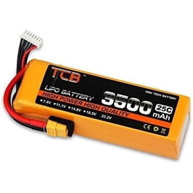 Sarı TCB 11.1V 2200MAH 25C Model Uçak Lityum Pil XT60 Dişi - 2
