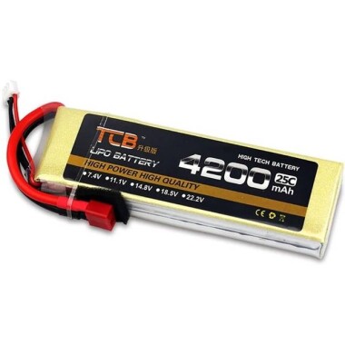 Sarı TCB 11.1V 5200MAH 25C Model Uçak Lityum Pil T Dişi - 3