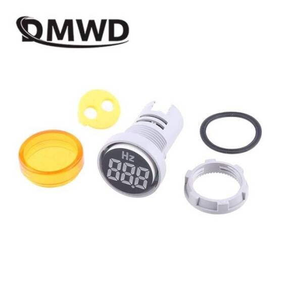 Yeşil 20-75Hz 22mm AD16-22DSHZ Yuvarlak LED Hertz Metre - 4