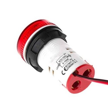 Yeşil AC50-500V 0-100A 22mm AD16-22FVA AD16-22VAM Yuvarlak Kapaklı LED Hertz Metre Akım Trafolu - 5