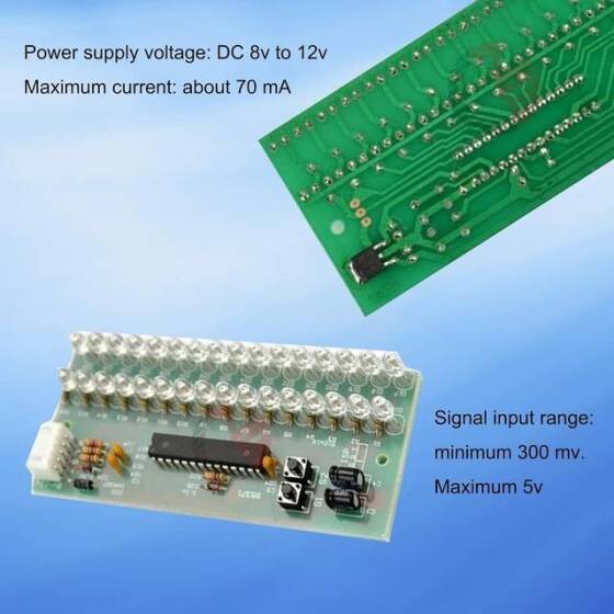 Yeşil DC8V-12V 16 Led Çift Kanallı MCU Ayarlanabilir Ekran Deseni Led Vu Metre Seviye Göstergesi Amplifikatör - 4