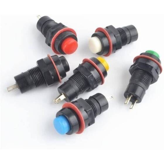 Yeşil DS-213 10mm 2 Pin Anlık Kendini Sıfırlayan Yuvarlak Düğme Anahtarı - 3