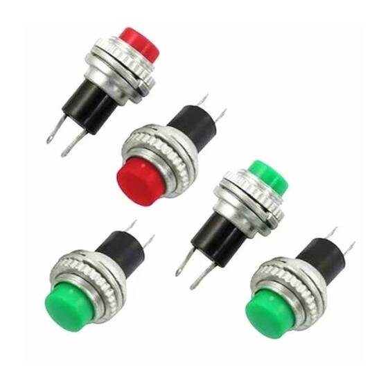 Yeşil DS-314 10mm Kilitsiz Anlık Otomatik Sıfırlamalı Küçük Basma Düğmesi Anahtarı - 3